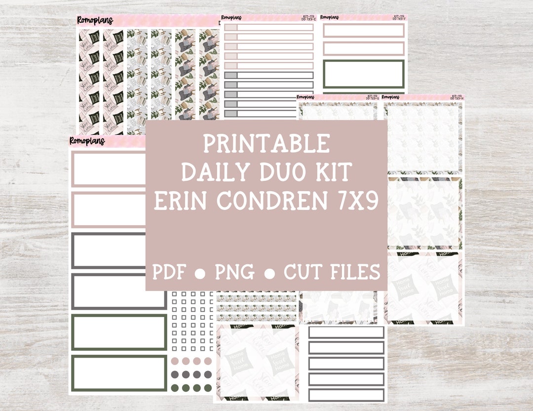 Printable Daily Duo 7x9 Kit KIT 119 Erin Condren Daily Duo - Etsy