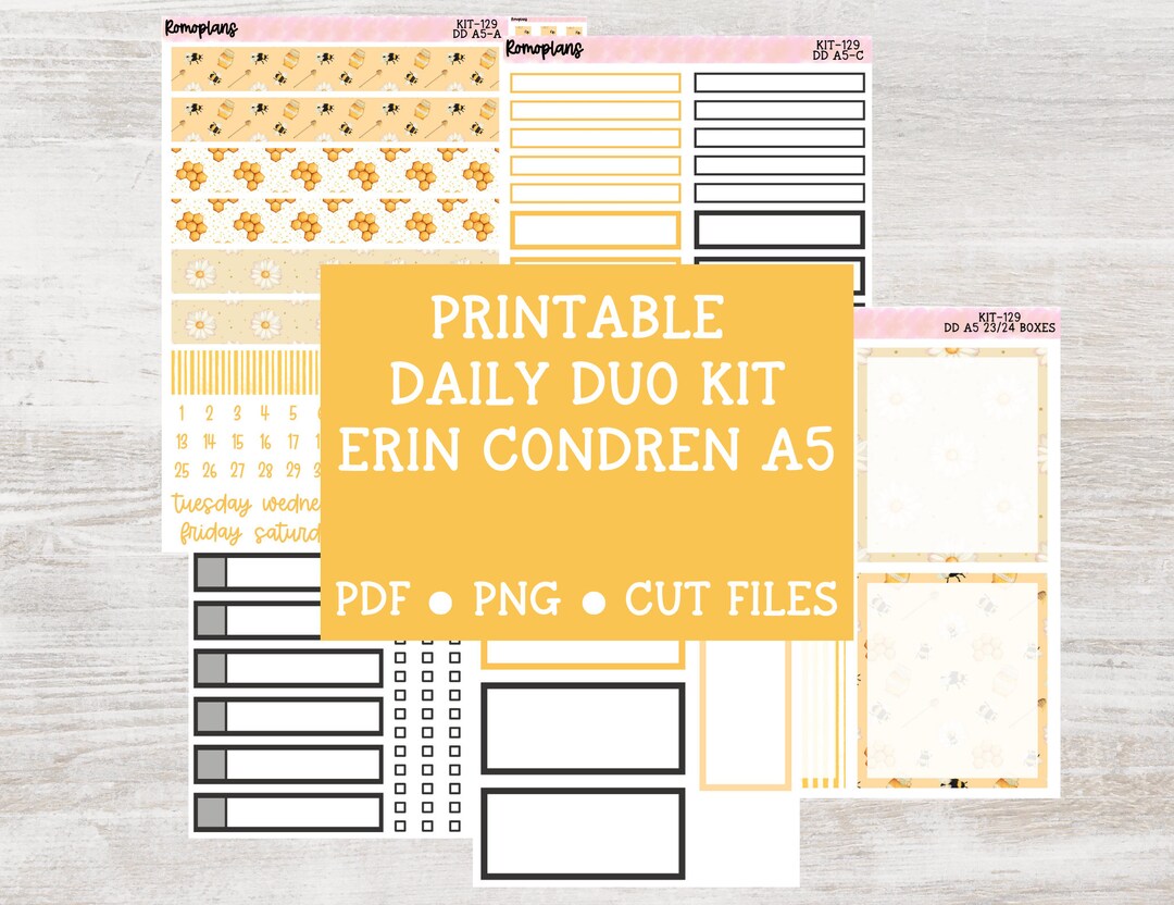 Printable Daily Duo A5 Kit | KIT 129 | Erin Condren Daily Duo - Etsy