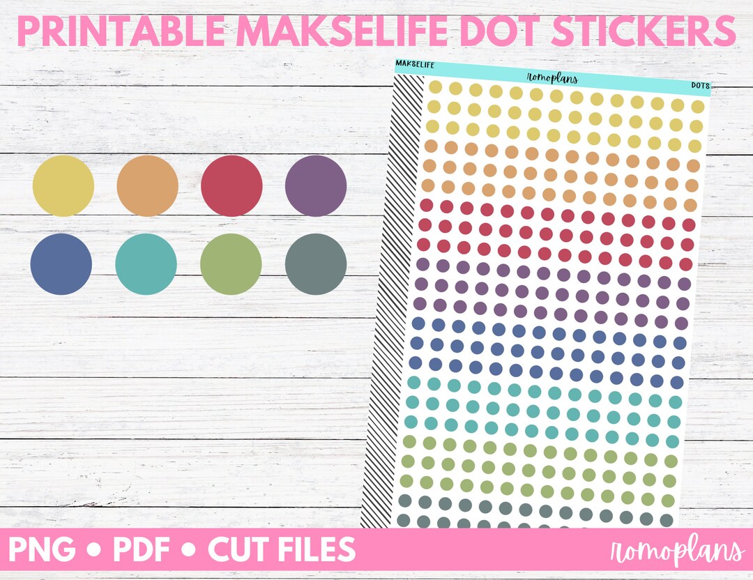 Printable Dot Stickers Makselife Colors Etsy