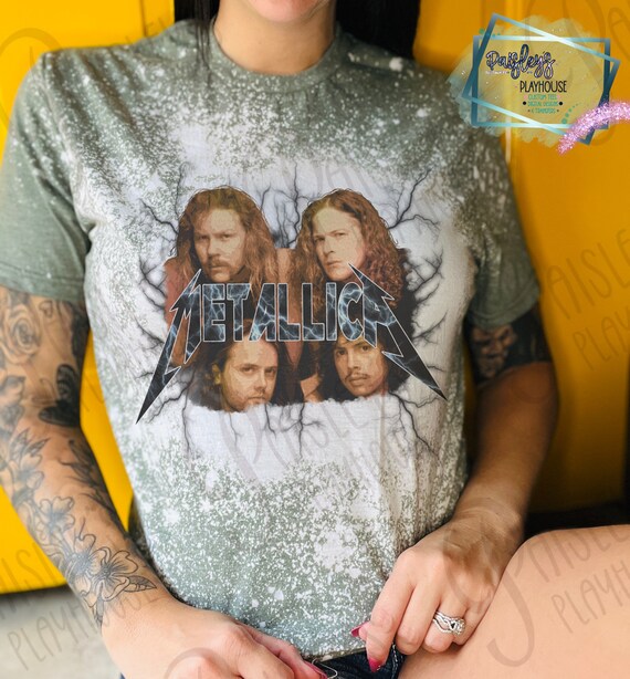 Metallica Band Shirt Bleached Sublimation T shirt Etsy