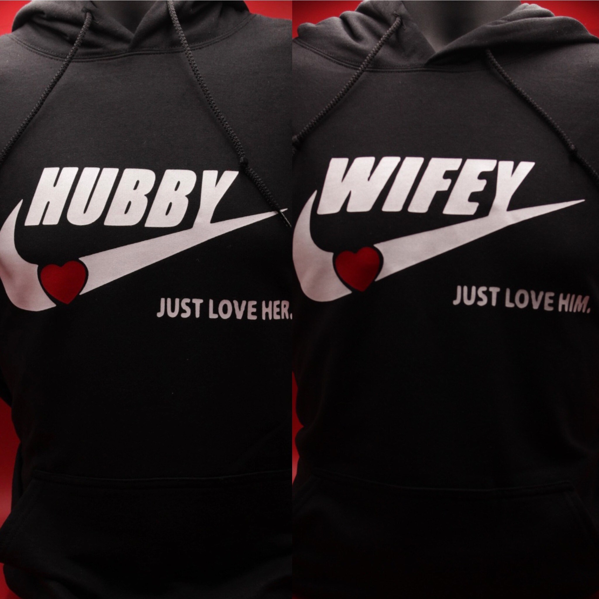 Matching Nike Inspired Hubby/Wifey Hoodies | Etsy