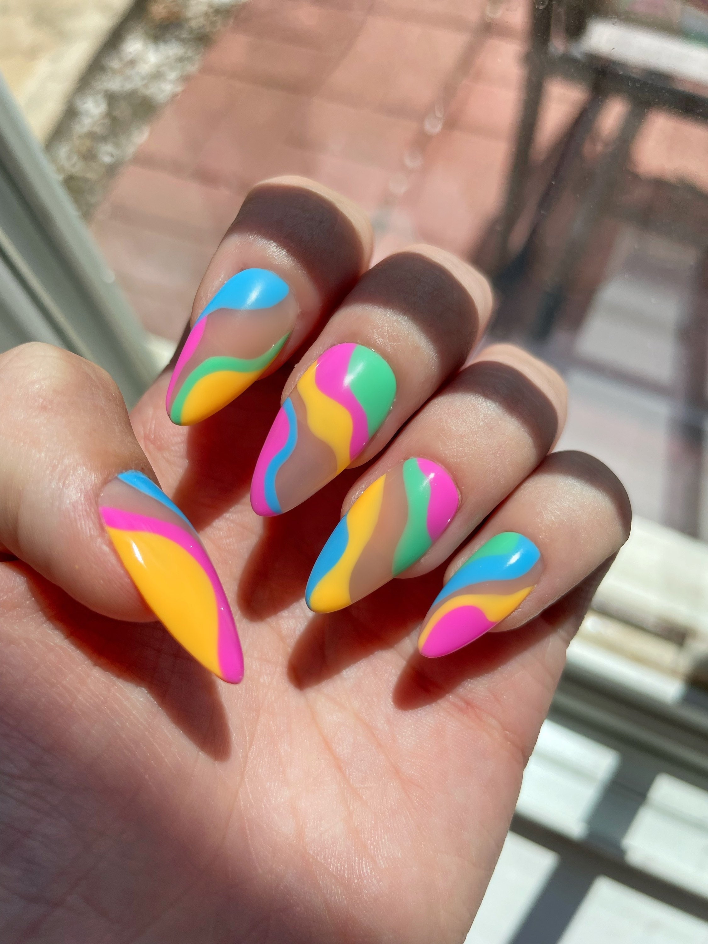 neon acrylic nails