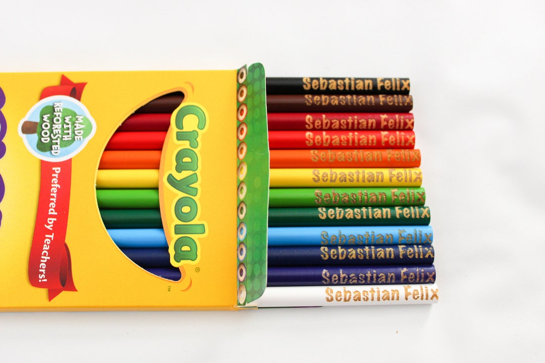 Personalized Engraved Color Pencils Engraved Crayons Engraved Pencils