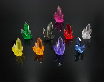 RPG D&D Crystals transparent gems tokens 5pcs