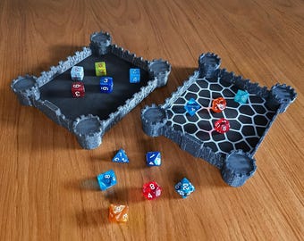 Dice tray fantasy castle with rubber floor RPG D&D