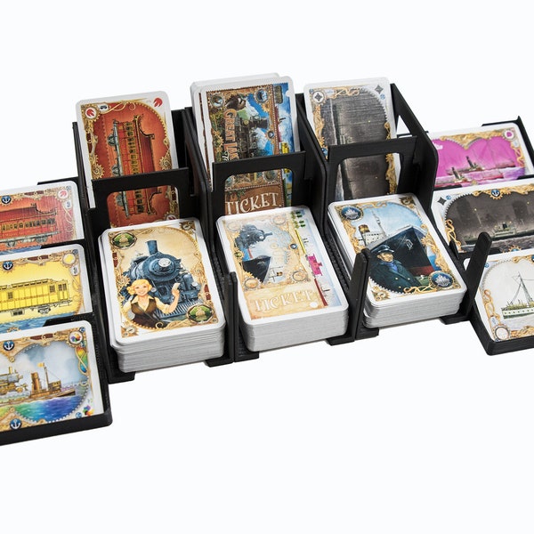 Ticket to ride Rails and sails and USA, Europe, 1 color, Modular - organizer for sleeved cards.