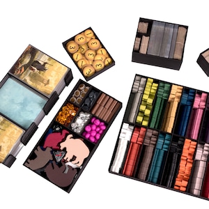 L'insert Everdell contient des cartes à pochettes grandes et petites avec des extensions et un arbre, non officiel