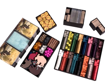 Everdell Insert Holds Large and small sleeved cards with expansions and tree, Unofficial