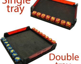 Forbidden Stars premium dice tray with plexiglass and rubber floor