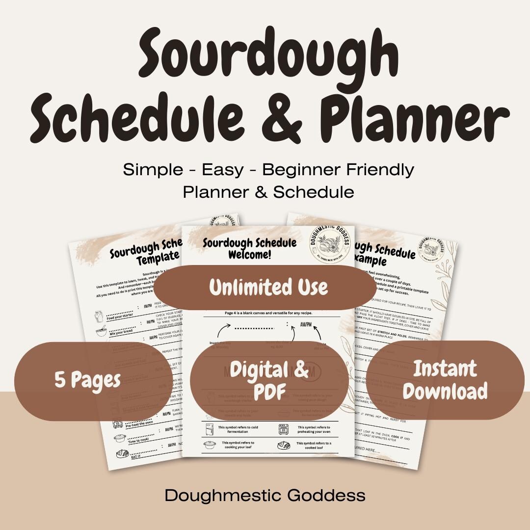 Sourdough Beginner Schedule Printable – Bread Making Timeline & Planner (PDF) - Etsy