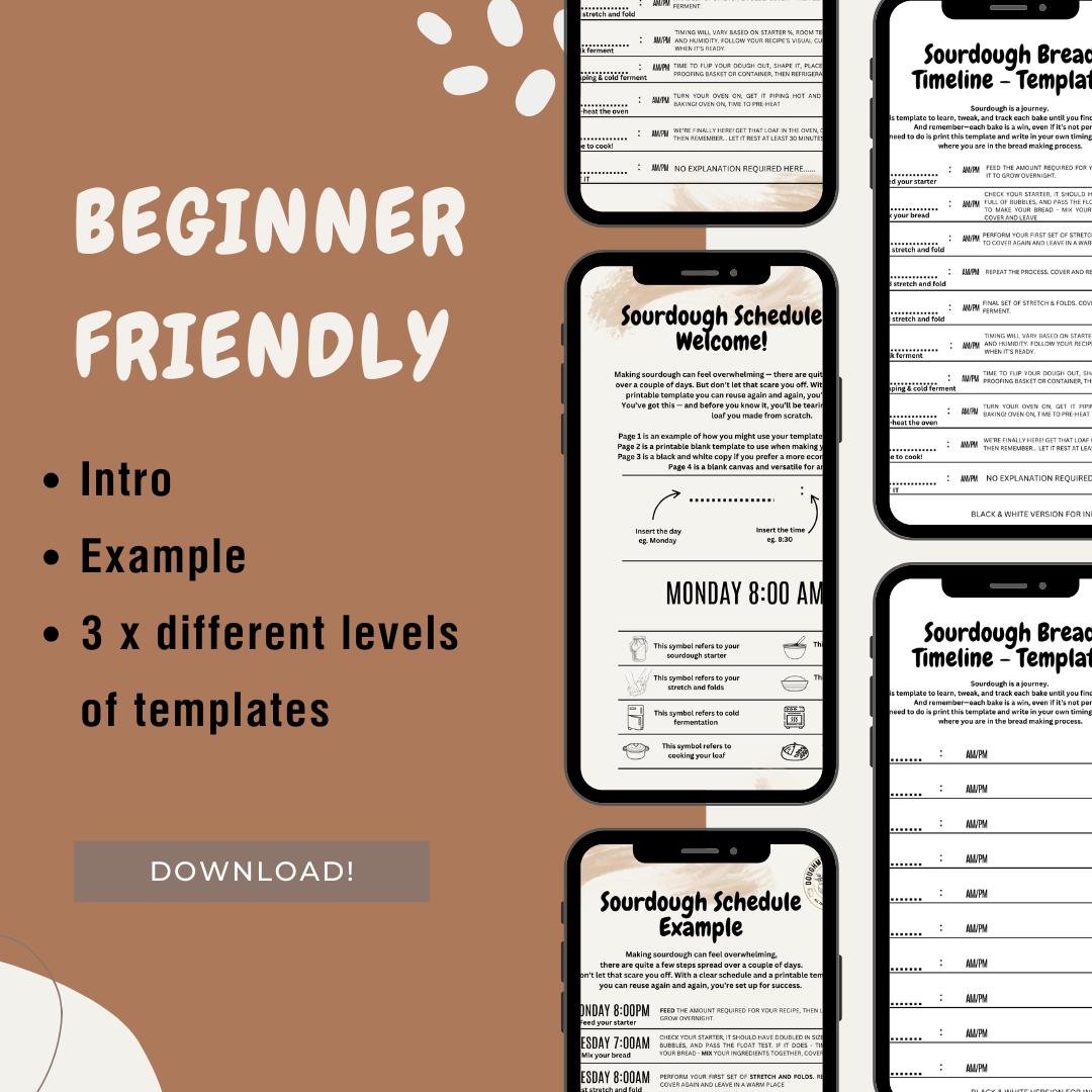 Sourdough Beginner Schedule Printable – Bread Making Timeline &amp; Planner (PDF) - Etsy