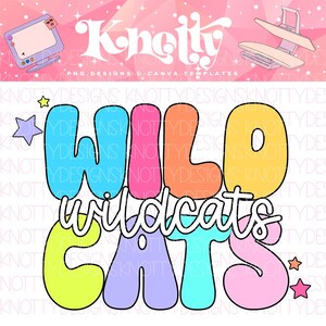 Retro Pop Colorful Mascot-WILDCATS PNG