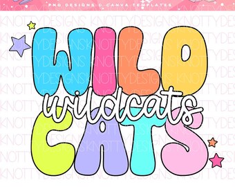 Retro Pop Colorful Mascot-WILDCATS PNG