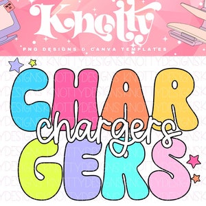 Retro Pop Bunte Maskottchen-Chargers PNG
