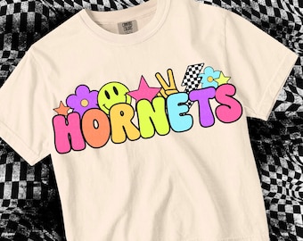Retro Pop Colorful Sticker -  Mascot-Hornets PNG - School Spirit