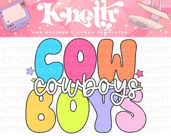 Retro Pop Colorful Mascot-Cowboys PNG