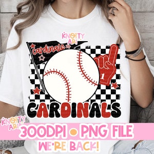 Retro Preppy Baseball Mascot-CARDINALS - School Spirit