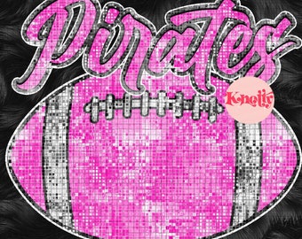 Cute Disco Pink Out Preppy Mascot-PIRATES- PNG School Spirit