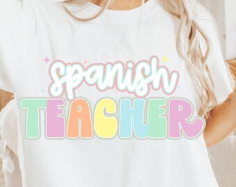 Pastel Reading Teacher Digital File- Shirt PNG