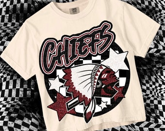 Retro Groovy Glitter Mascot-Chiefs PNG