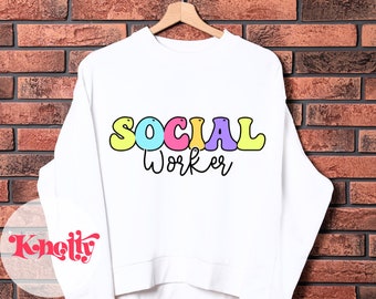 Pastel- SOCIAL WORKER - Cute Shirt PNG