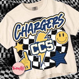 Retro Pop Buntes Maskottchen -Chargers Nation PNG