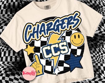 Retro Pop Colorful Mascot-Chargers Nation PNG