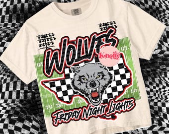 Friday Night Lights-  Mascot-WOLVES PNG - School Spirit - Black, Red White