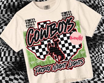Retro Preppy - PNG File - COWBOYS - Mascots Red Black - Friday Night Lights