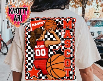 Basketball Custom Girl  Player Design, Basketball  Mascot PNG, Sublimation Custom Basketball Shirt Design, Basketball DTF, Basketball png