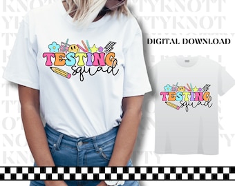 Retro Pastel TESTING shirt- Testing Squad- Teacher Shirt PNG