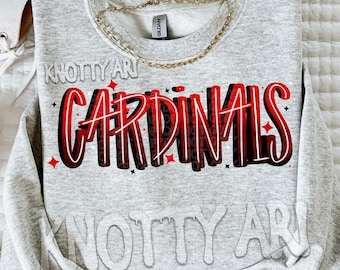 Hand drawn CARDINALS - Mascot PNG School Spirit