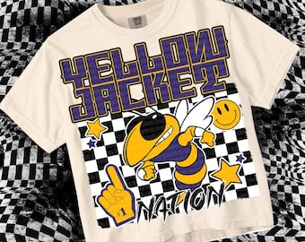 Cute Preppy - PNG File - YELLOWJACKETS - Mascots Vegas Gold Purple
