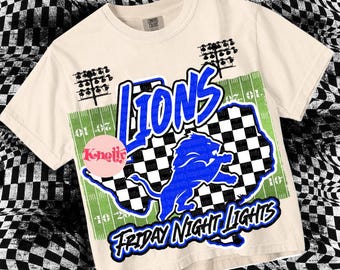 Retro Pop Friday Night Lights Mascot- LION NATION - Mascots-BlackBlue