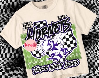 Cute Preppy Friday Night Lights- PNG File - Hornets - Mascots-Purple White