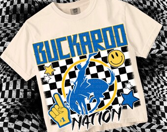 Cute Preppy Glitter- PNG File - BUCKAROO NATION - Mascots Blue Gold