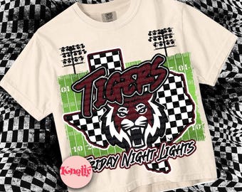 Retro Mascot- Friday Night Lights -Tigers PNG - School Spirit-Maroon