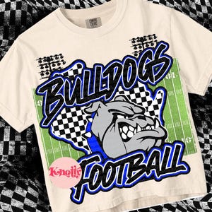 Retro  -  Mascot-Bulldogs Football PNG - School Spirit - Royal Blue Black- Wisconson