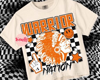 Retro Pop Mascot-Warrior Nation PNG - School Spirit-Orange