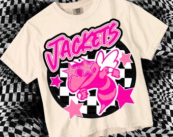 Retro Pink Preppy Mascot-Jackets- PNG - School Spirit