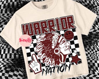 Retro Pop Mascot-Warrior Nation PNG - School Spirit-Red