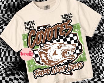 Retro Coyote Friday Night Lights -Mascot- Orange Coyotes PNG - School Spirit