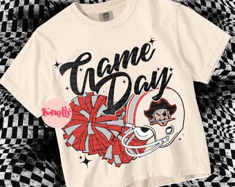 Vintage Game Day PNG - School Spirit - Red Silver Helmet
