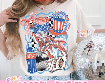 4th of July Collage  Png, Vintage America Png, 4th Of July PNG, 4th Of July Sublimation Design, America Coquette Png, Patriotic Png,