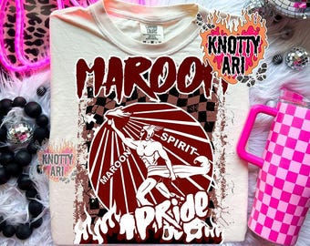 Cute Preppy Grunge Maroons PNG-  Mascot- PNG - School Spiri