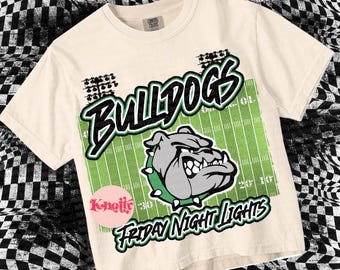 Friday Night Lights -  Mascot-Bulldogs Football PNG - School Spirit - Green Black