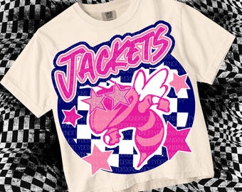 Retro Pink Preppy Mascot-Jackets- PNG - School Spirit