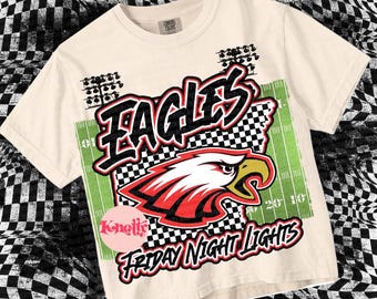 Retro Grunge -  Mascot-EAGLES PNG - School Spirit - Red - Arkansas