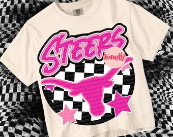 Cute Preppy Pink- PNG File - STEERS- Mascots