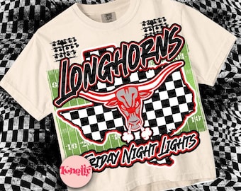 Friday Night Lights -  Mascot-LONGHORNS PNG - School Spirit - RED